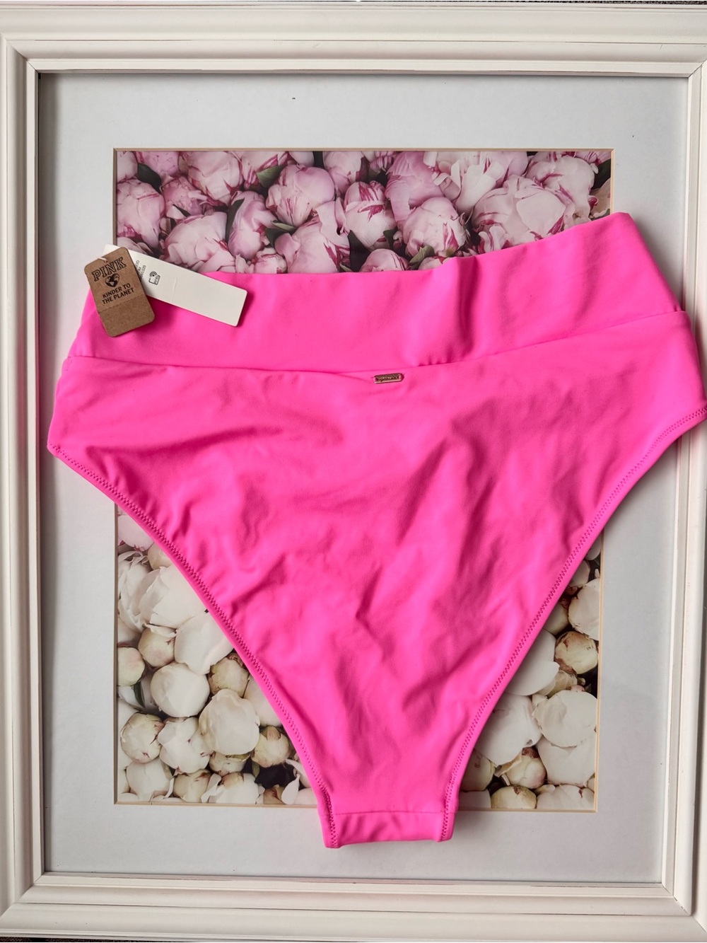 PINK Victoria's Secret Neon Pink High-Waist Bikini Bottom - Picture 3 of 5